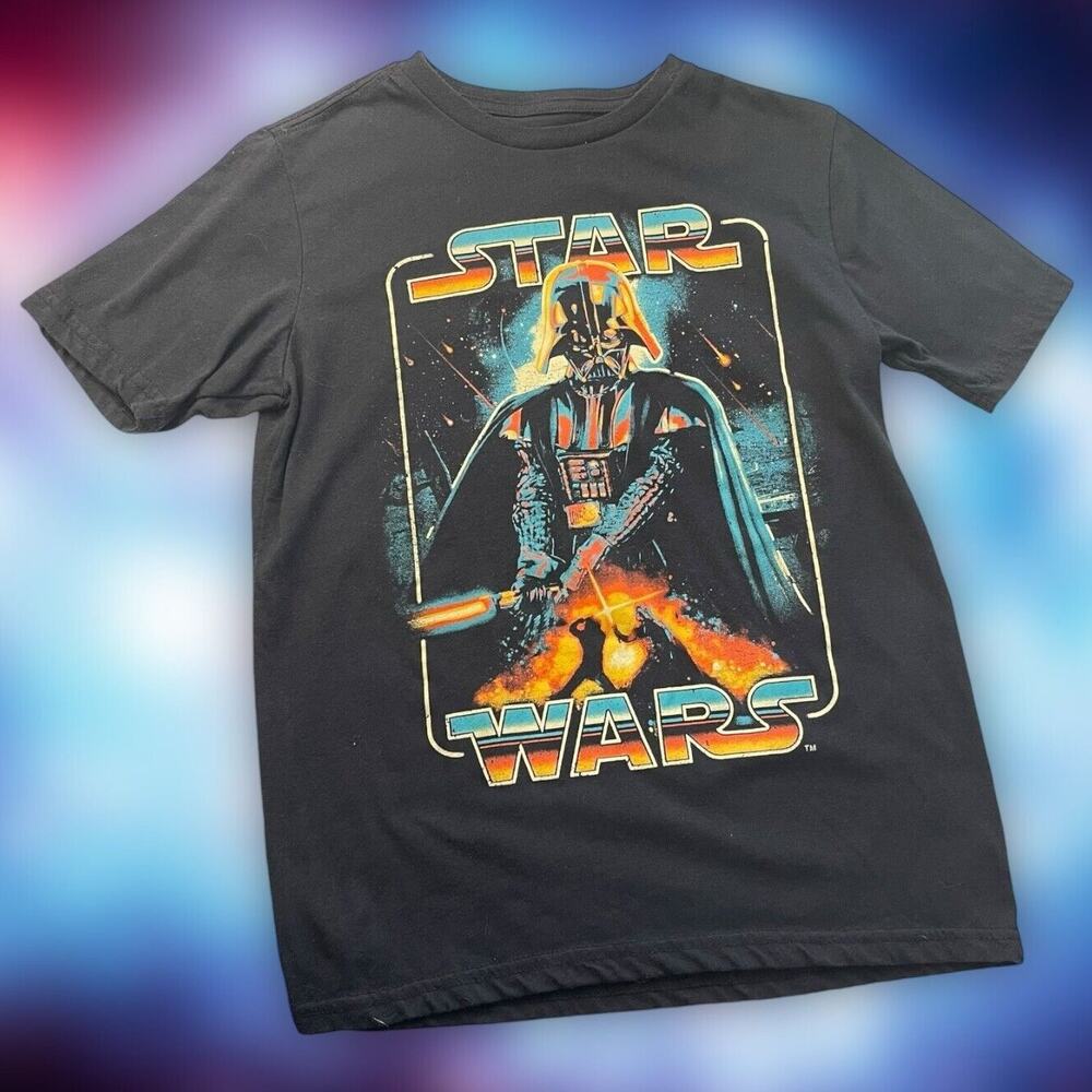 Star Wars Mad Engine Darth Vader Retro Graphic T-Shirt Youth Large 10/12 Unisex
